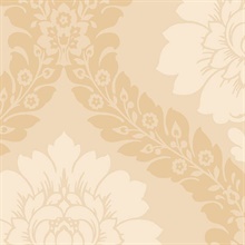 Peach Floral Damask