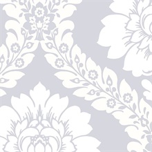 Silver Floral Damask