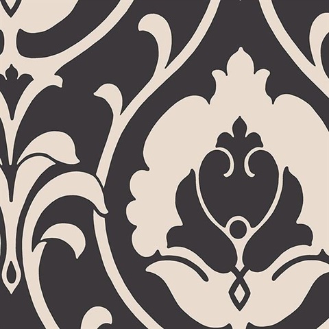 Black & Off White Heirloom Damask