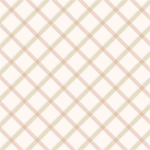Diagonal Plaid Pink & Green