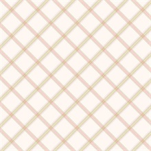 Diagonal Plaid Pink & Green
