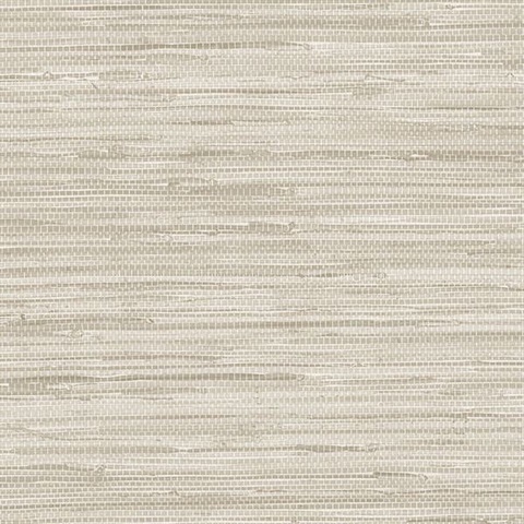 Light Grey & White Grey Faux Grasscloth Wallpaper