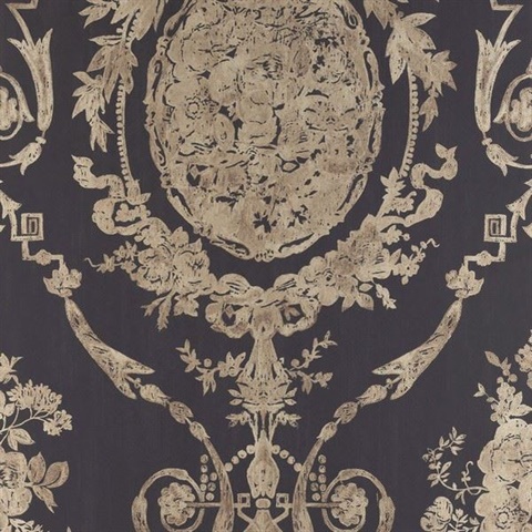 Abbeywood Damask Gilded Ebony