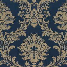 Brixham Raised Damask Navy