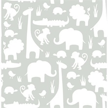 Gray Its A Jungle In Here Peel And Stick Wallpaper