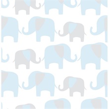 Blue Elephant Parade Peel And Stick Wallpaper