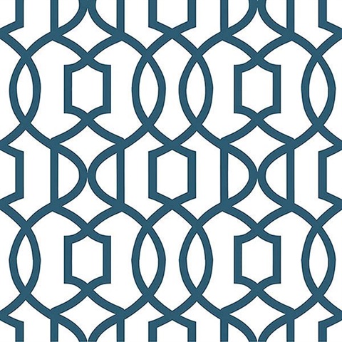 Navy Grand Trellis Peel And Stick Wallpaper