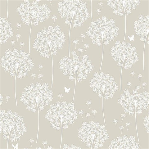 Dandelion Taupe Peel And Stick Wallpaper