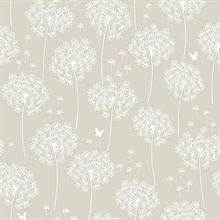 Dandelion Taupe Peel And Stick Wallpaper