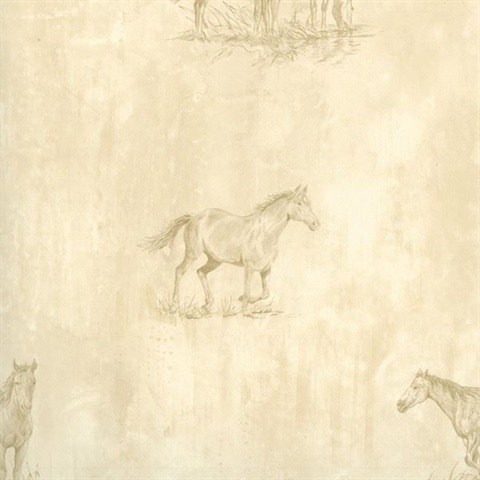 Doodles Mauve Horse Sketch Toss