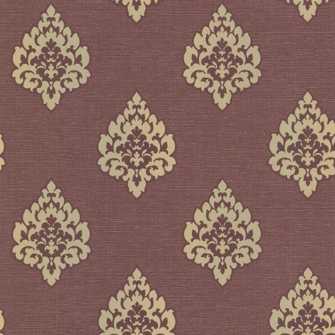 Donald Burgundy  Damask