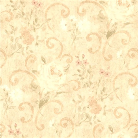 Uma Beige Floral Scroll