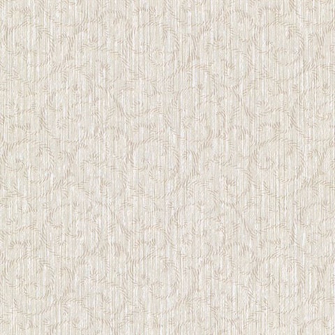 Flo Taupe Embroidered Scroll Texture