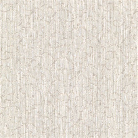 Flo Taupe Embroidered Scroll Texture