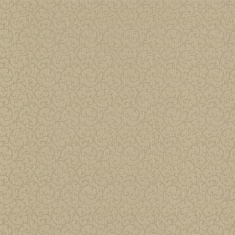 Flo Olive Embroidered Scroll Texture