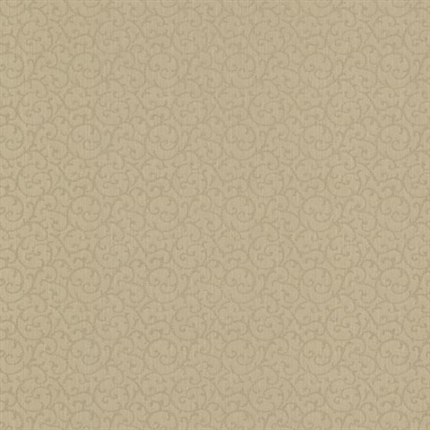 Flo Olive Embroidered Scroll Texture