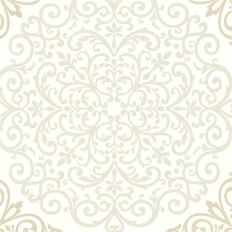 Cassidy Cream Medallion Damask