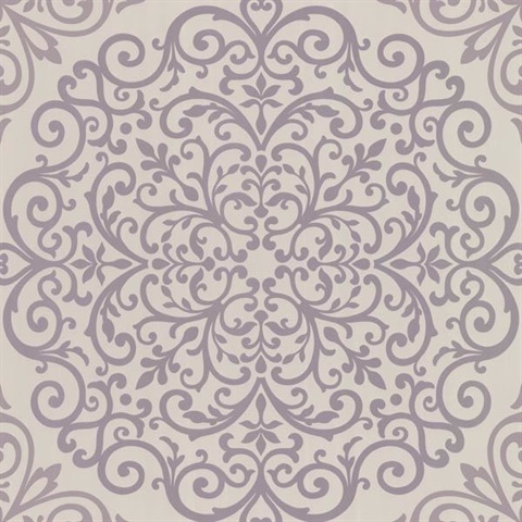 Cassidy Lavender Medallion Damask