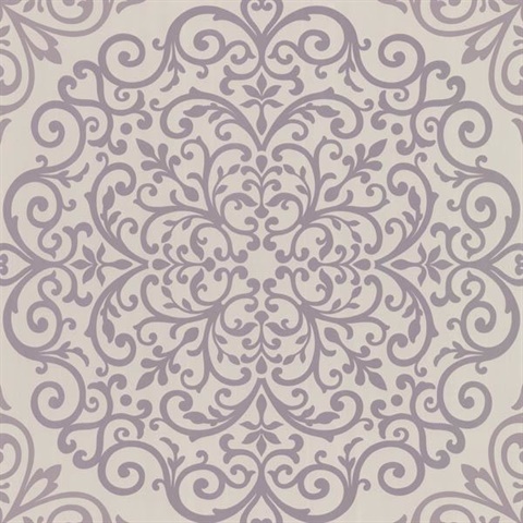 Cassidy Lavender Medallion Damask