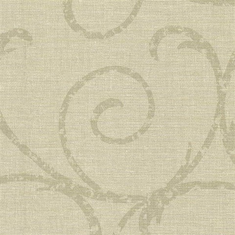 Bates Beige Textured Scroll Wallpaper