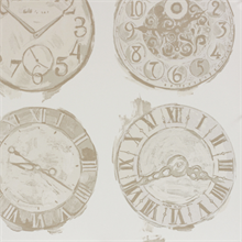 Beige & Taupe London Clocks Wallpaper