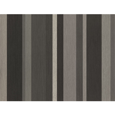 Black & Grey Textured Vertical Multi Stripe Wallpaper