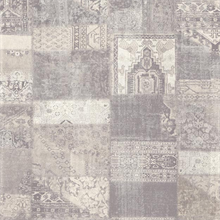Grey & Beige Navajo Quilted Linen Wallpaper
