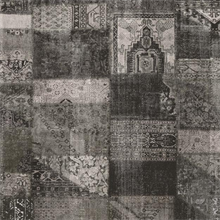 Black &amp; Grey Navajo Quilted Linen Wallpaper