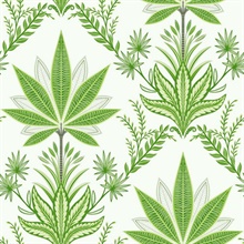 Abbey Sage Leaf Wallpaper