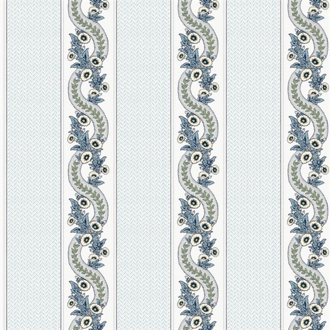 Abbey's Garland Aqua Wallpaper
