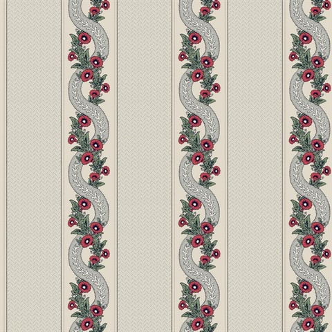 Abbey's Garland Ruby Wallpaper