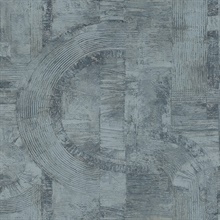 Abe Blue Weathered Geo Wallpaper