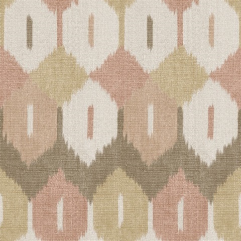 Abilene Apricot Ikat Wallpaper