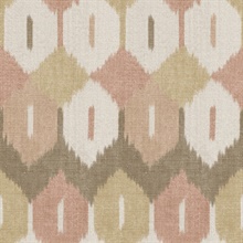 Abilene Apricot Ikat Wallpaper