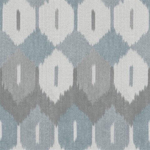 Abilene Denim Ikat Wallpaper