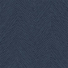 Abilene Navy Ripple Textile String Herringbone Wallpaper