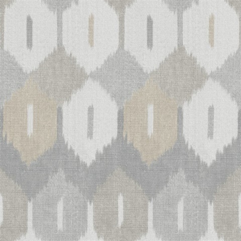 Abilene Neutral Ikat Wallpaper