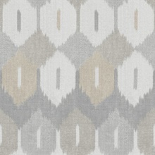 Abilene Neutral Ikat Wallpaper