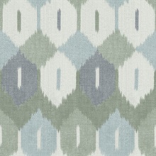 Abilene Sea Green Ikat Wallpaper
