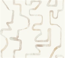 Abstract Aura Caramel & Cream Watercolor Lines Wallpaper
