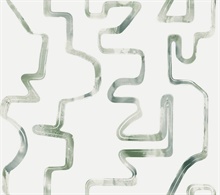 Abstract Aura Green & Grey Watercolor Lines Wallpaper