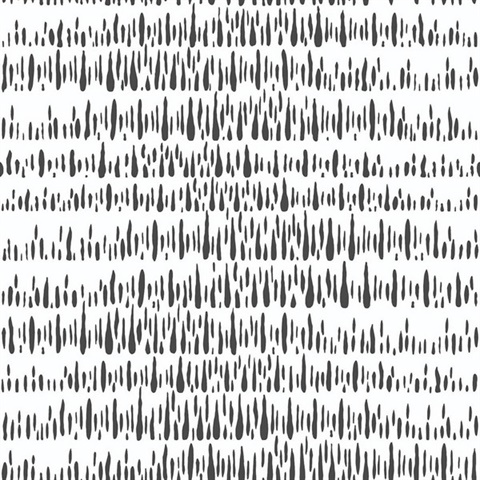 Abstract Brush Marks Black Peel and Stick Wallpaper