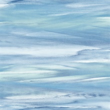 Abstract Sirius Brushstroke Lakeside & Mint Peel and Stick Wallpaper