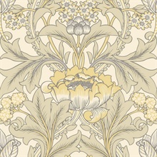 Acanthus Floral Vine Butterscotch Wallpaper