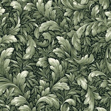 Acanthus Trail Botanical Forest Green Peel and Stick Wallpaper