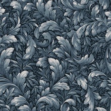 Acanthus Trail Botanical Navy Blue Peel and Stick Wallpaper