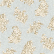 Aqua & Yellow Acanthus Wallpaper