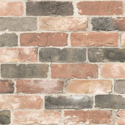 Adams Red Textured Weathered Aged Bricks Wallpaper
