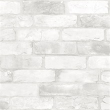 Adams White Textured Weathered Aged Bricks Wallpaper