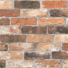 Adamsn Dark Orange Textured Weathered Age Bricks Wallpaper